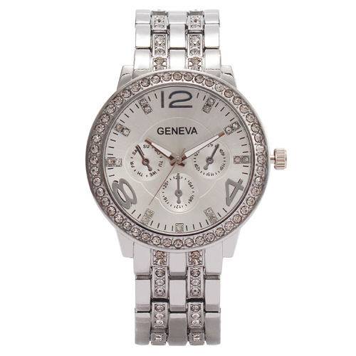 Foreign trade export diamond fashion three-eye digital ladies watch women's watch quartz watch watch manufacturer