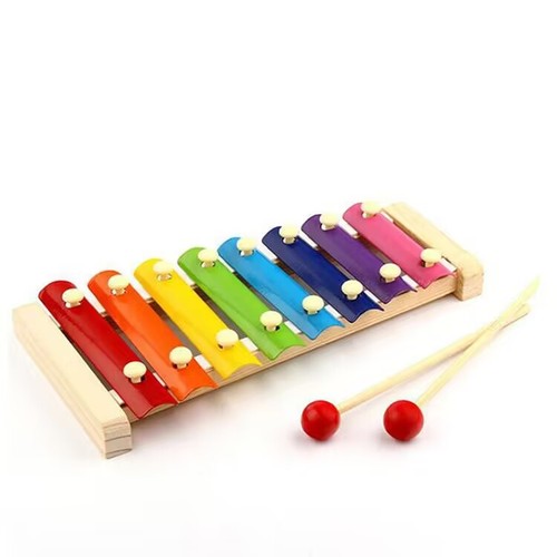 Wooden eight-note hand-knocking piano for infants and young children early education baby educational musical instrument toy 1-2-3 years old small xylophone 0