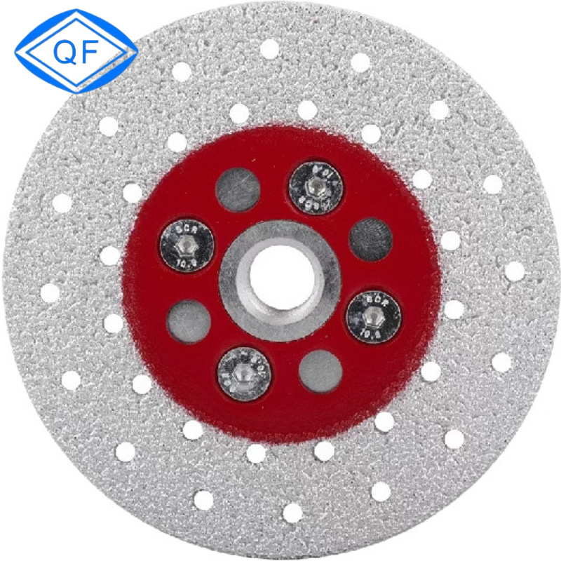 跨境岩板切割片 带法兰盘M14多孔切磨片大理石混凝土瓷砖钎焊磨片