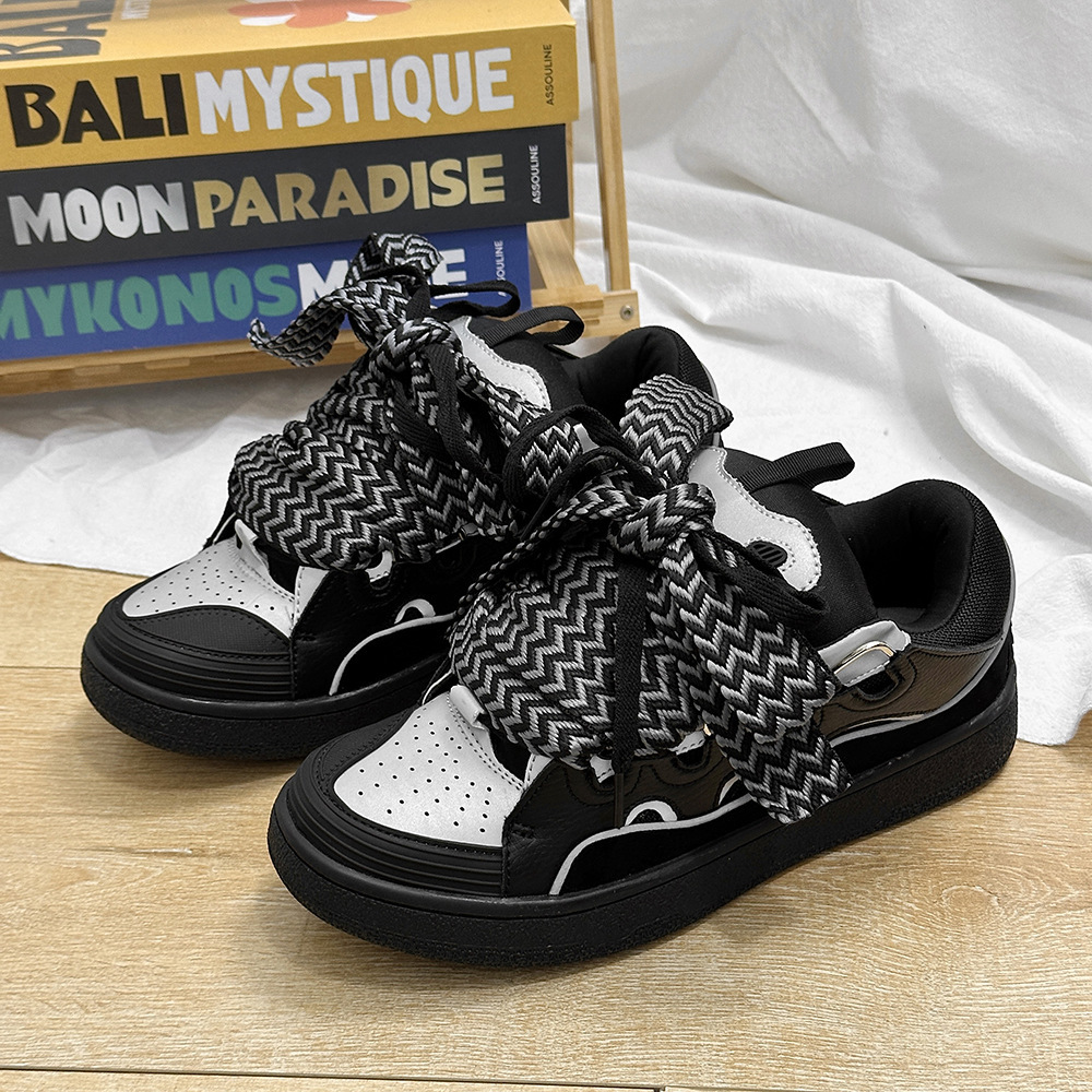 Zapatos de mujer de la escuela de goma suela de látex nicho de diseño retro pareja engrosado pan zapatos deportivos de moda zapatos de hombre
