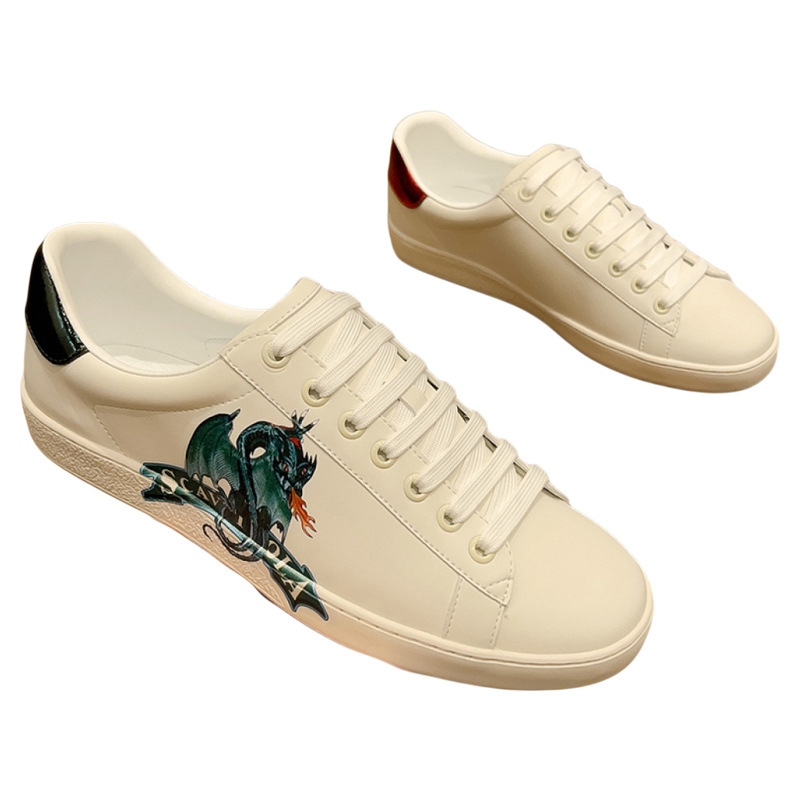 Koreanische Sneaker mit Print, lässige Sneaker mit Feuerdrachen-Motiv, trendige, atmungsaktive Sommerschuhe, Herren-Sportschuhe_voghion.com