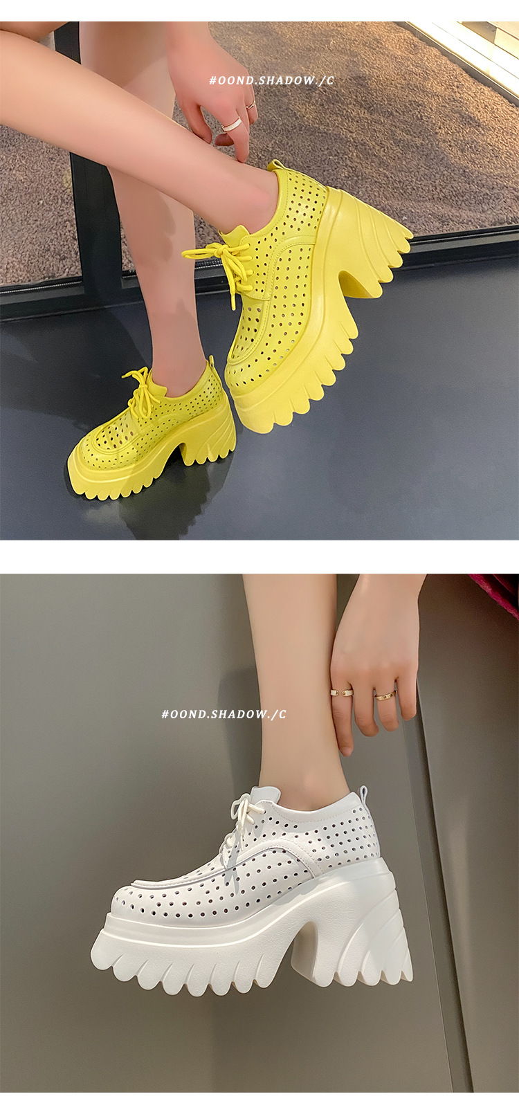 Sandal nữ cao gót đế xuồng da thật hở mũi buộc dây — màu đen, màu hồng, màu trắng ngà, màu vàng chi tiết 23
