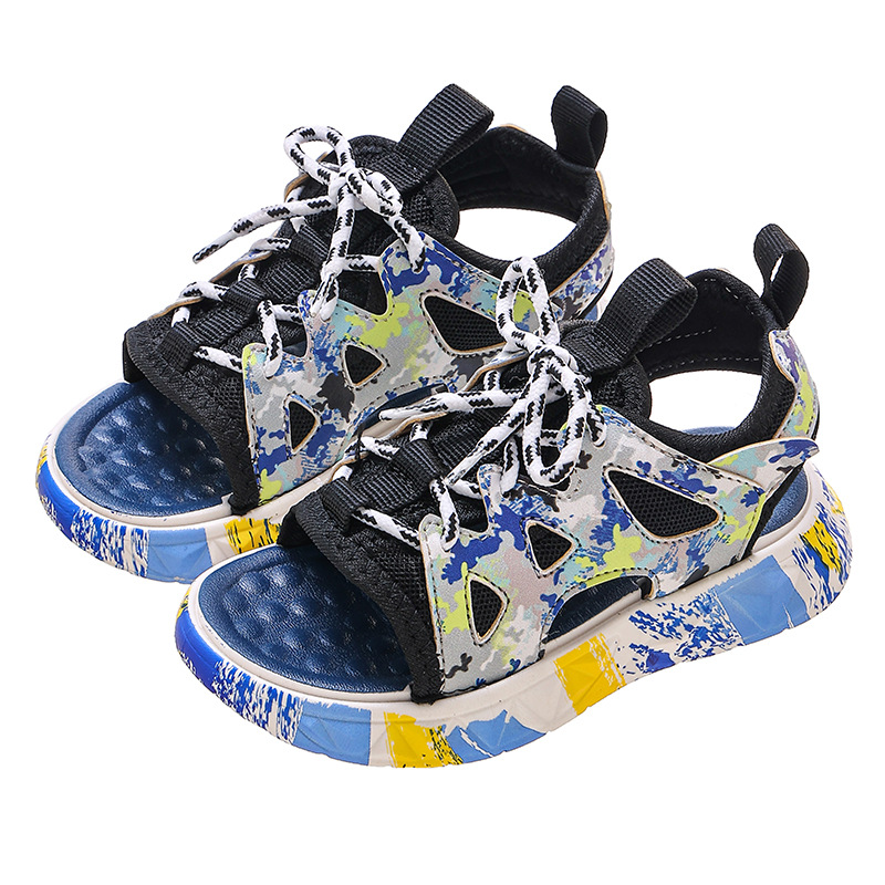 2023 Estate nuova suola morbida antiscivolo scarpe da spiaggia casual per ragazzi delle scuole medie e piccole sandali traspiranti per studenti_voghion.com