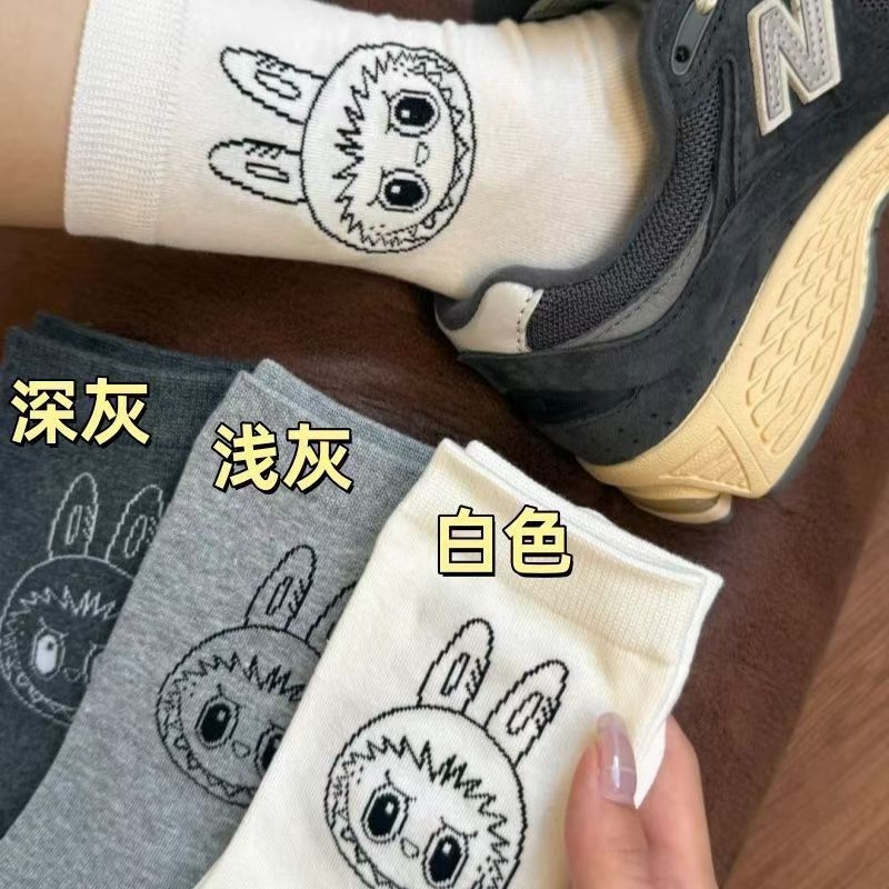 Labb卡通可爱袜子女中筒夏季薄款ins潮百搭甜美学生少女堆堆袜|undefined
