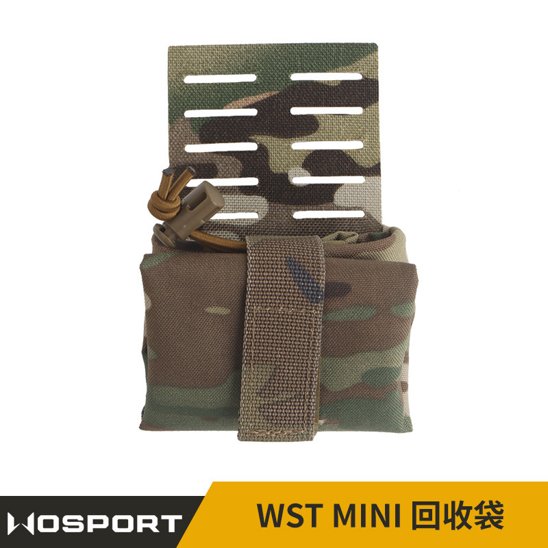WOSPORT quick-release design, MOLLE-compatible for tactical gear, foldable and easy to carry, MINI camouflage recycling bag