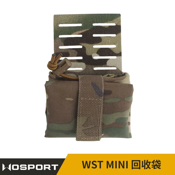 WOSPORT quick-release design, MOLLE-compatible for tactical gear, foldable and easy to carry, MINI camouflage recycling bag