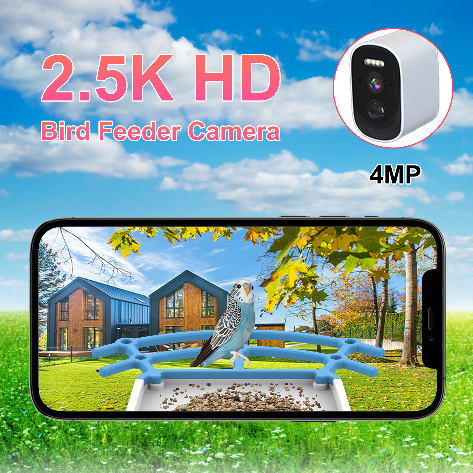 Fábrica de fuente de energía solar 4G inteligente alimentador de aves identifica 10,000 + especies de aves comercio exterior explosivo alimentador de mascotas impermeable