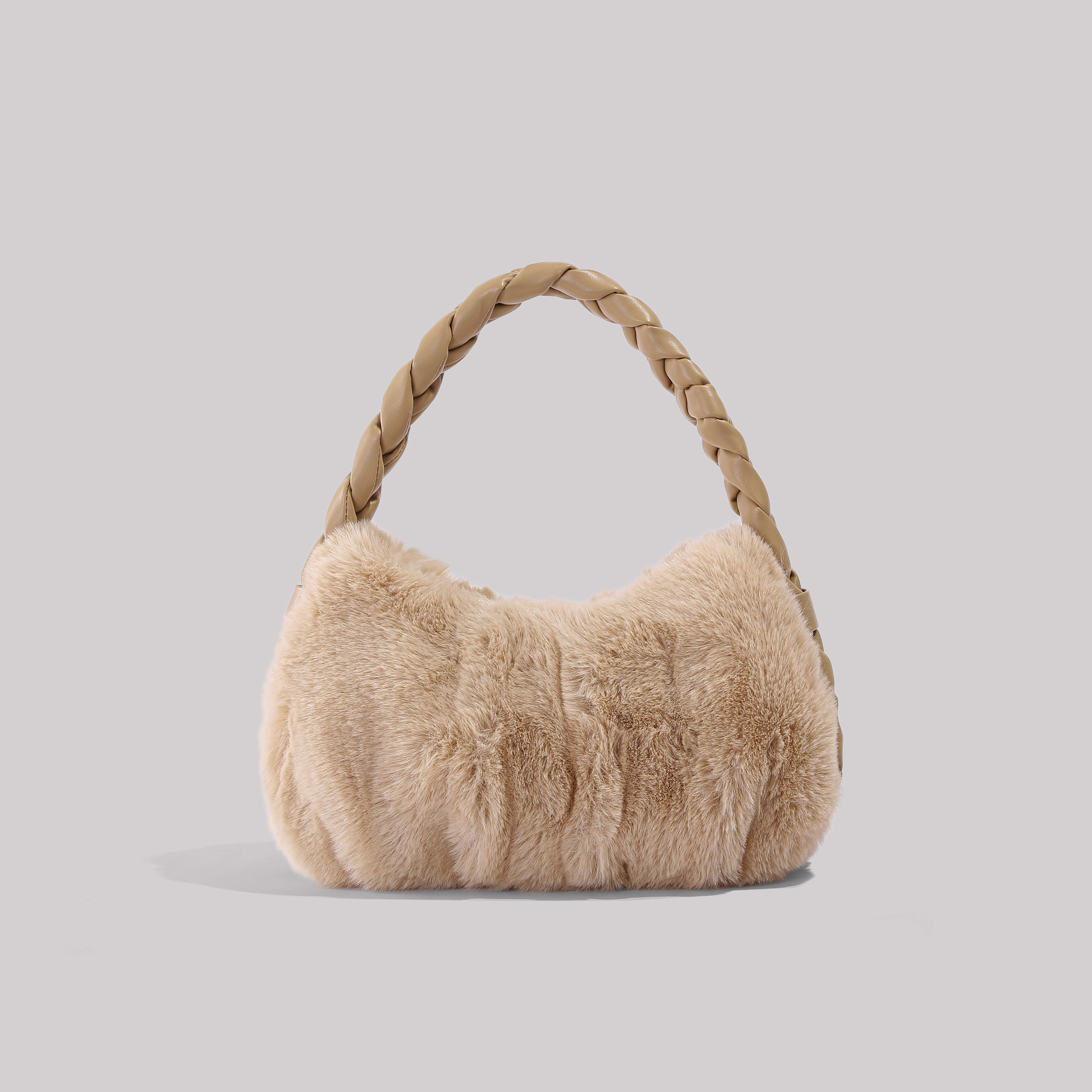Knitted for Women's Unique Design Plush  Winter New Cute Handbag Underarm Bag_voghion.com