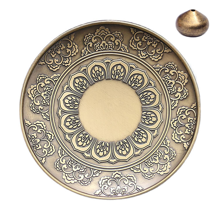 Quemador de incienso de estilo antiguo de cobre, soporte para varillas de incienso de loto, decoración zen para el hogar, sin caída de ceniza. image 8