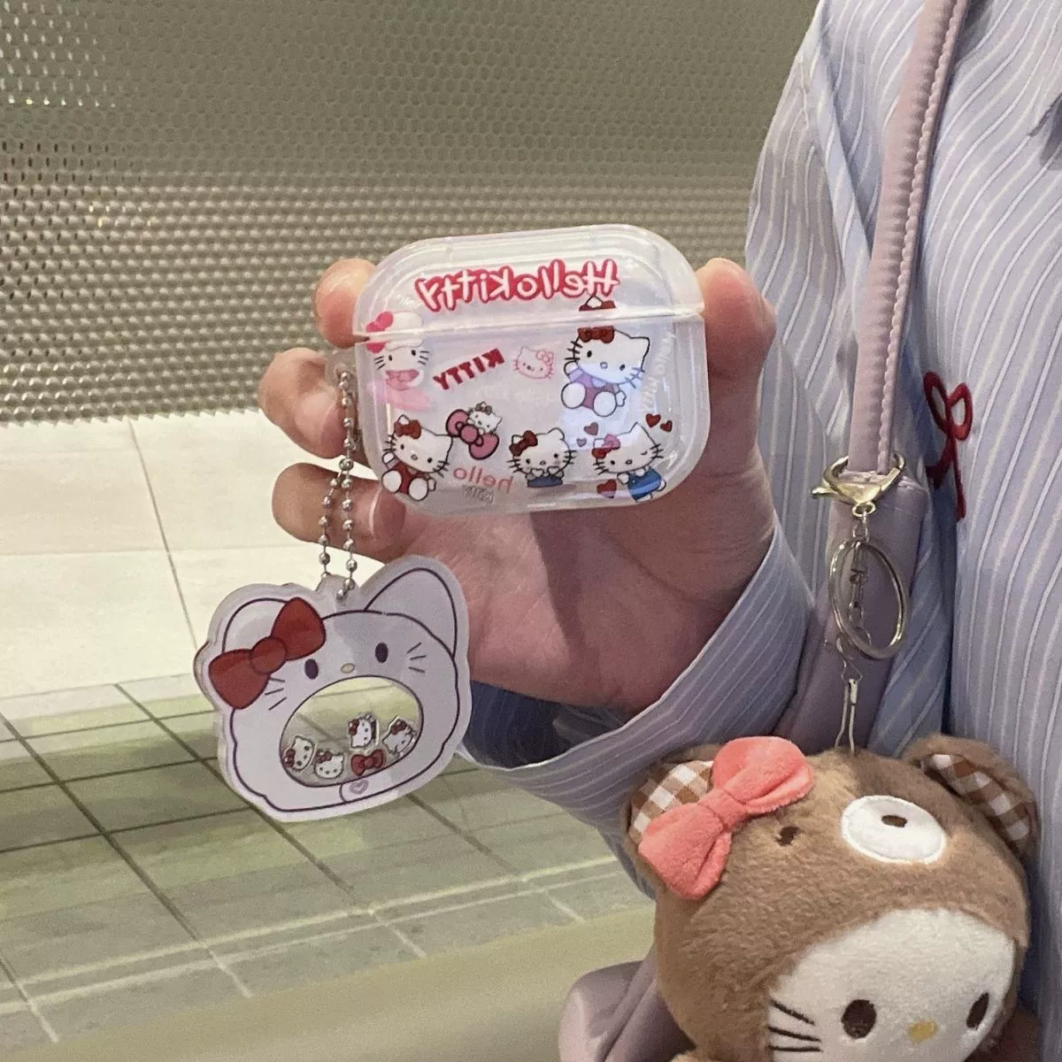 Чехол для наушников Apple AirPods 4 с мультяшным дизайном, красное сердце, котёнок КТ, защитный чехол для AirPods Pro 3