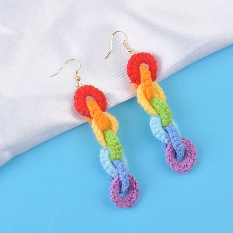 1 Pair Cute Colorful Cloth Drop Earrings display picture 7