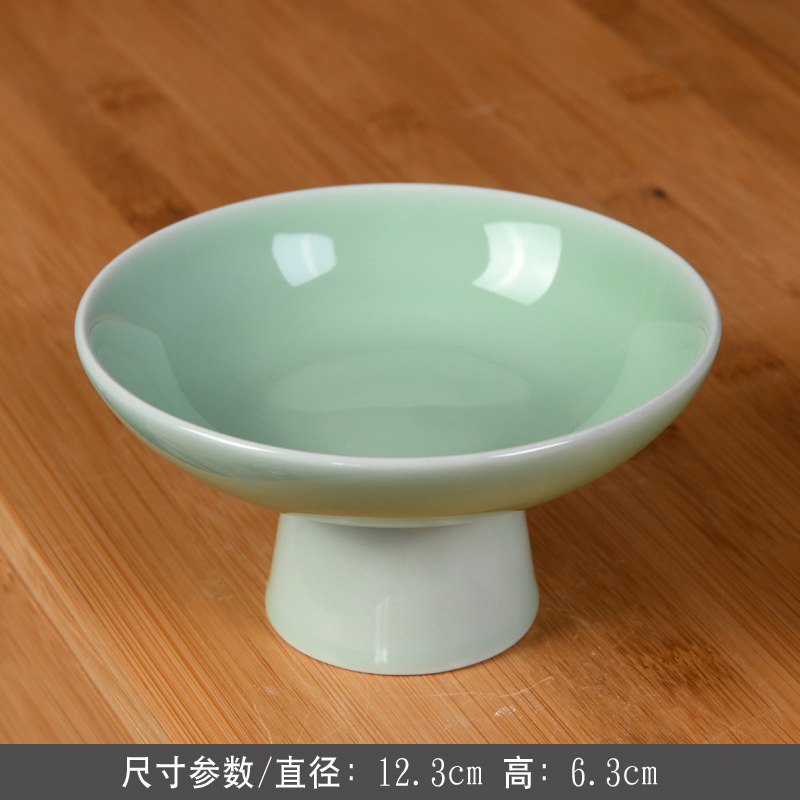青花磁器高脚果盤中国式陶磁器茶点盤乾ナッツ菓子大サイズ果物盤功盤茶室レストラン|undefined
