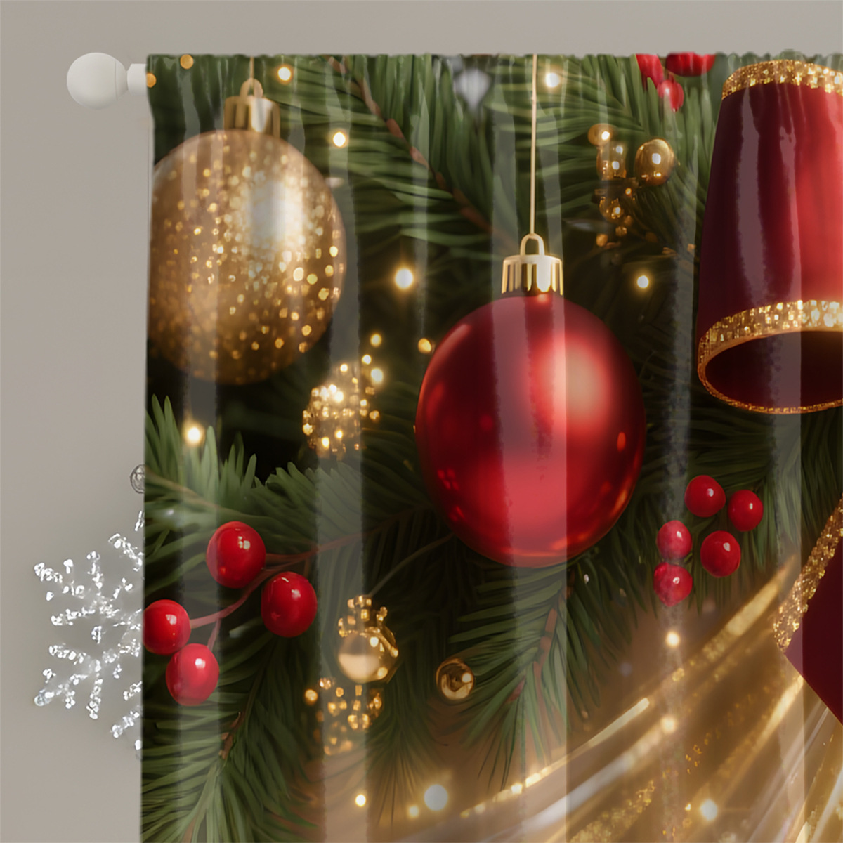 Amazon transfronteriza impresión digital de cortinas de Navidad sombreado decoración de Navidad europea y americana TEMU