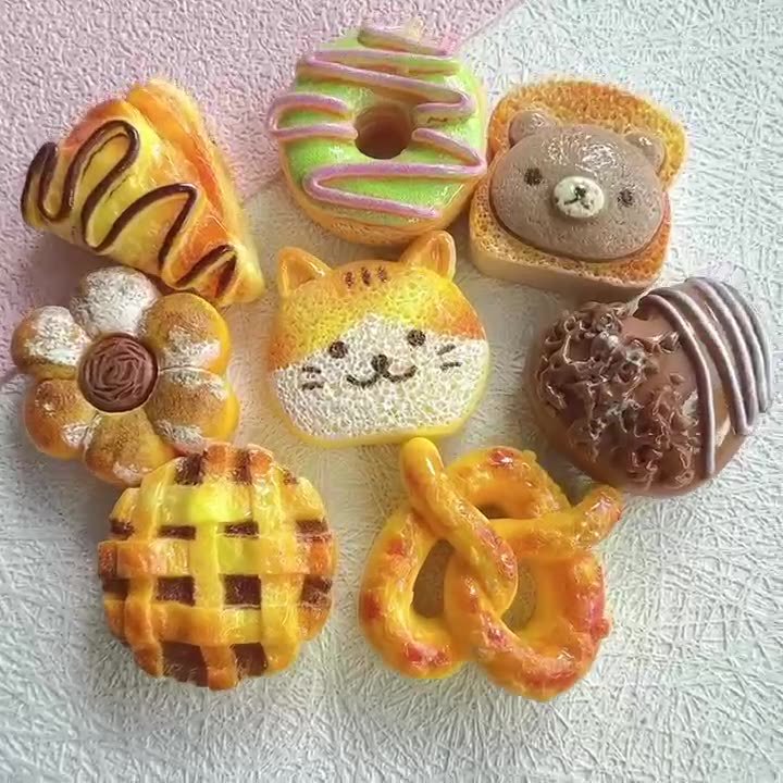 树脂配件卡通仿真面包食玩 diy奶油胶手机壳贴片冰箱贴片鞋扣材料