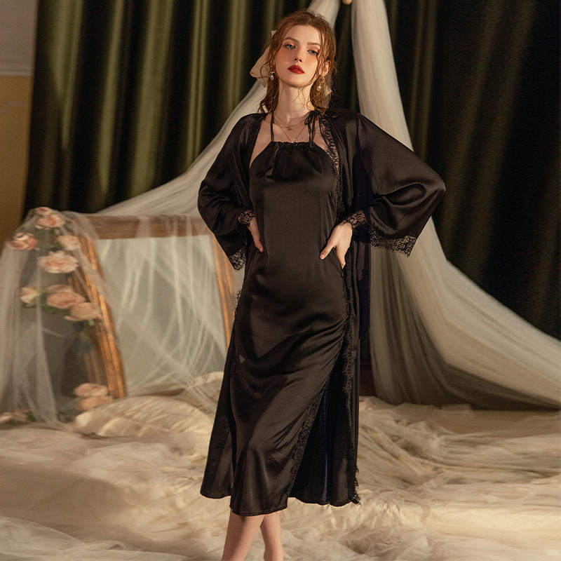 기질 블랙 ~ 새틴 (로브 + 벨트)