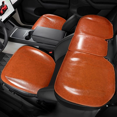 Special Car Summer – Seat cushion, seat cover - type-a-oil-wax-leather-agate-red-three-piece-set