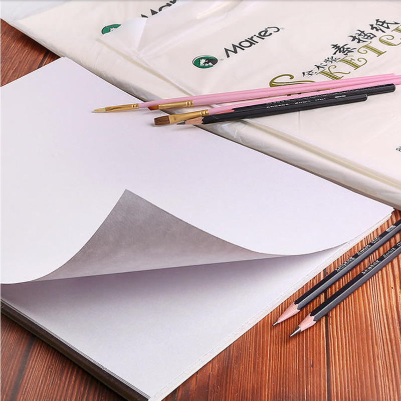 Marley marca 4k 8k pulpa de madera completa papel gouache papel pintura de arte examen de papel 8 cepillo de plomo blanco abierto