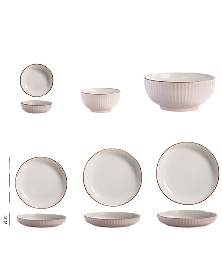 Ceramic bowl and plate set chopsticks home creative personalized noodle soup bowl eating bowl internet celebrity Japanese tableware ins style wholesale
