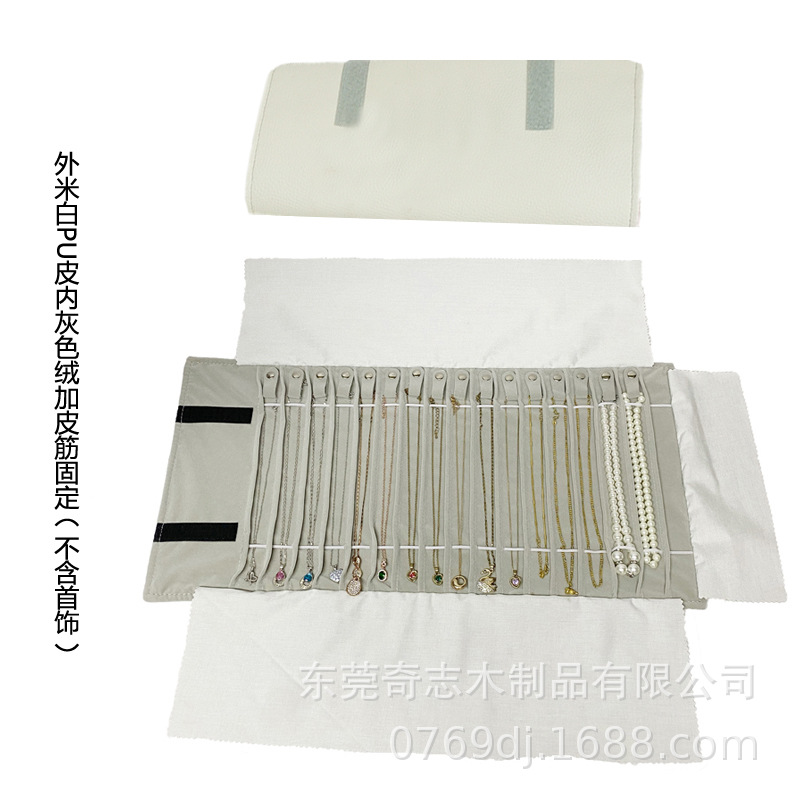 Nueva joyería collar anti-bobinado joyería rollo de almacenamiento bolsa exposición joyería portátil plegable bolsa collar pulsera bolsa de colección