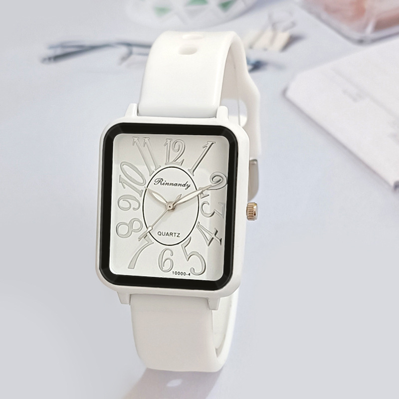 Nuovo orologio da donna alla moda semplice quadrato studente casual digitale cinturino in silicone orologio al quarzo da donna_voghion.com