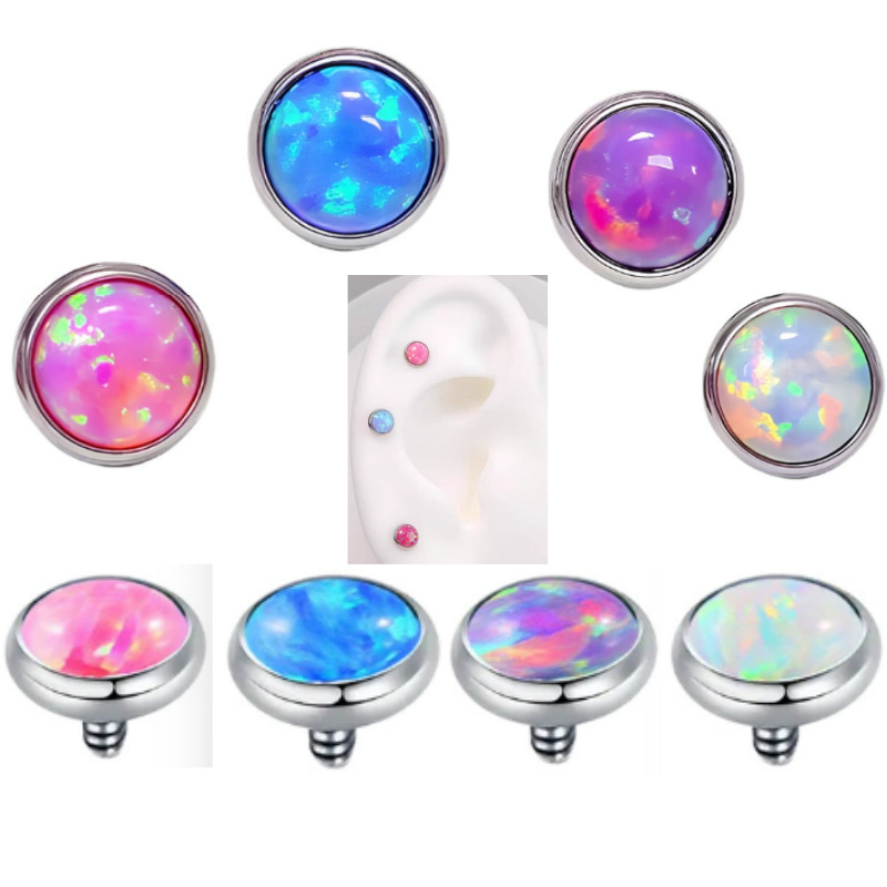 16G labret stud size and finish detail