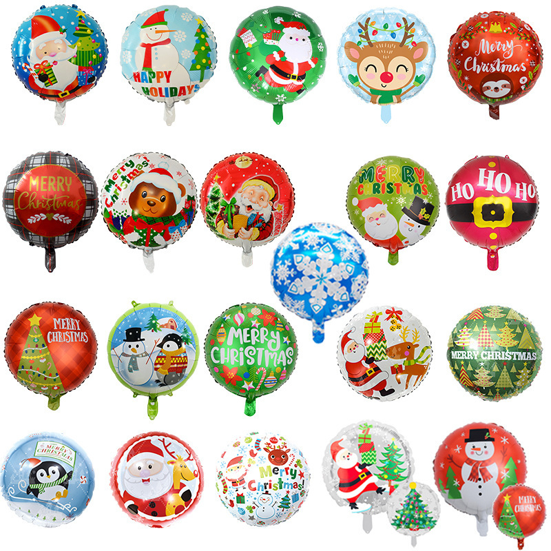 18 pulgadas película de aluminio bola bola globo de Navidad dibujos animados tema de hielo y nieve fiesta noche de Navidad papel de aluminio globo decoración