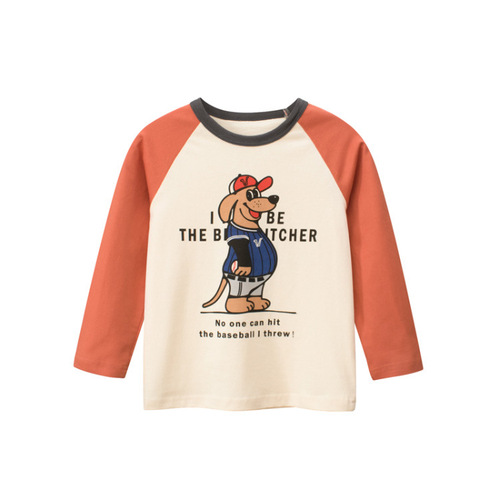 Korean children's clothing 2024 spring new products fashionable children's clothing baby long-sleeved T-shirt men's bottoming shirt one piece drop shipping