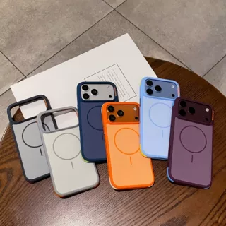 磨砂肤感适用iPhone18Promax手机壳磁吸撞色苹果18Pro防摔保护套