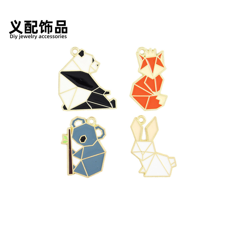 Origami Small Animal Panda Fox Koala DIY Accessories Hanging Necklace Hand Rope Earrings Headwear Keychain