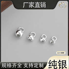 S925银diy饰品配件头尾扣素银包线扣月牙扣DIY手工编绳半成品材料
