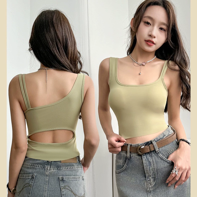 Trend T-shirt, tube top, bra top, silk top with cups, underwear, beautiful back