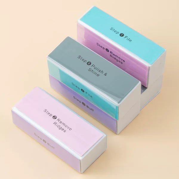 Nail Art Tools: Four-Sided Polishing Block, Nail File, Square Sponge Grinding Tool, Tofu Block, Sanding Polishing Strip