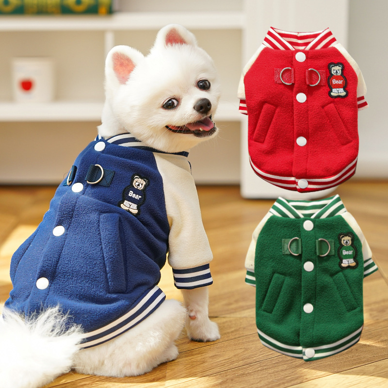 棒球服猫咪衣服毛衣服宠物狗狗秋冬摇粒绒衣泰迪柯基法五毛猫用品|undefined