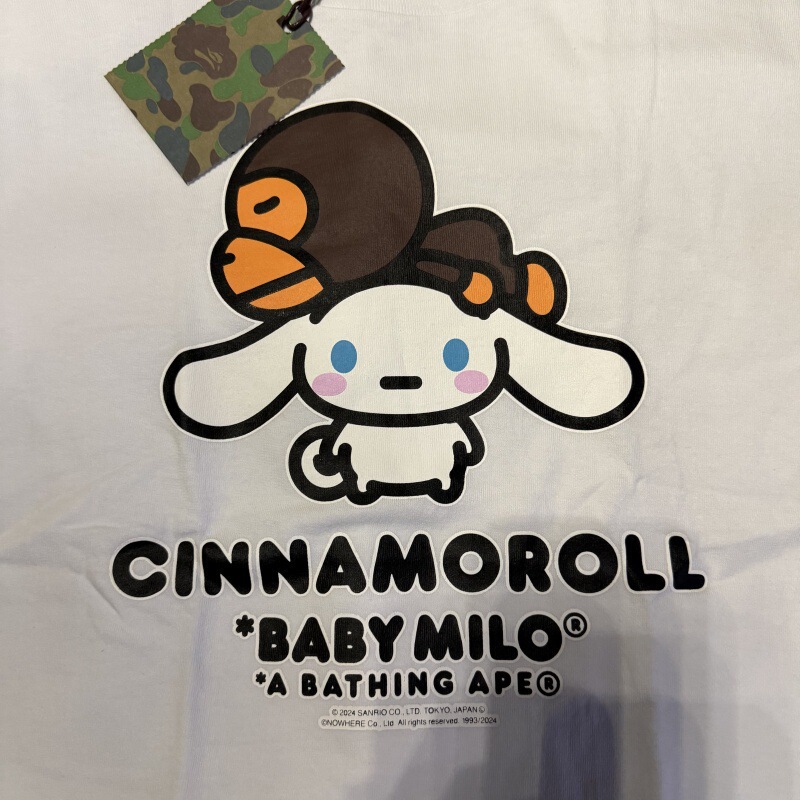 Bape Ape Head Genuine Men and Women Couple Same Style Sanrio Joint Cute Cartoon Short-Sleeved T-Shirt