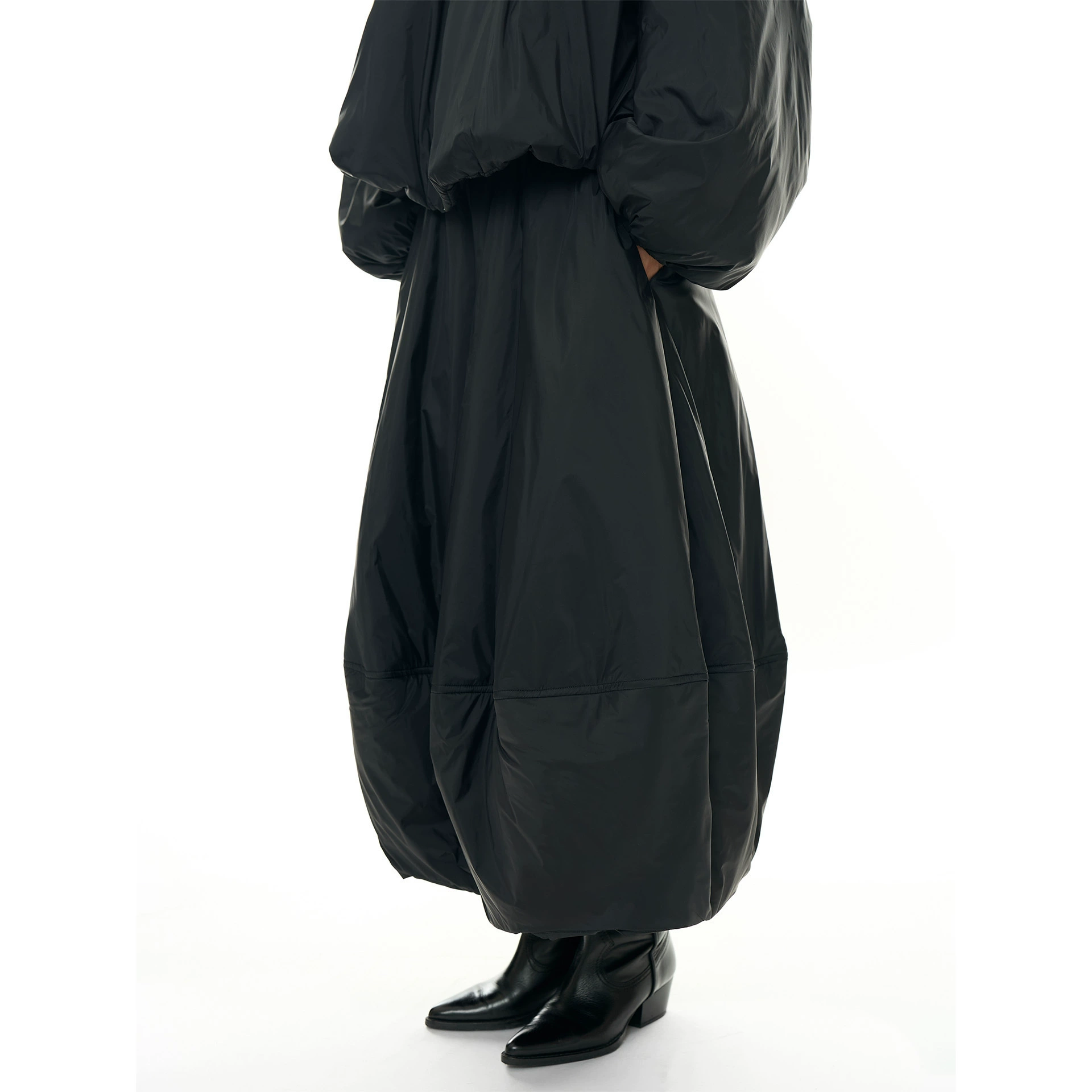 Зимняя новая модная стеганая длинная юбка в корейском стиле с цветочным принтом, легкая и пушистая теплая длинная юбка трапециевидной формы для женщин