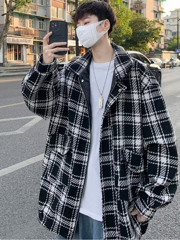 Versión coreana de la tendencia 2024 primavera y otoño abrigo guapo hombre ins marca de moda callejera estilo Hong Kong estilo japonés Harajuku chaqueta suelta