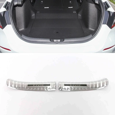 Suitable for Honda Civic stainless steel threshold strip modified welcome pedal trunk rear guard plate tailgate protective strip (Dekorativ pedal başlıqları) - 2023-2-carriage-2-inner-guard-plates-stainless-steel-silver-titanium-brushed-suitable-for-honda-civic