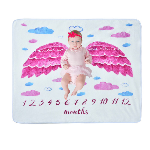 Baby milestone month photo blanket Flannel blanket throw blanket photo blanket Baby photography background blanket