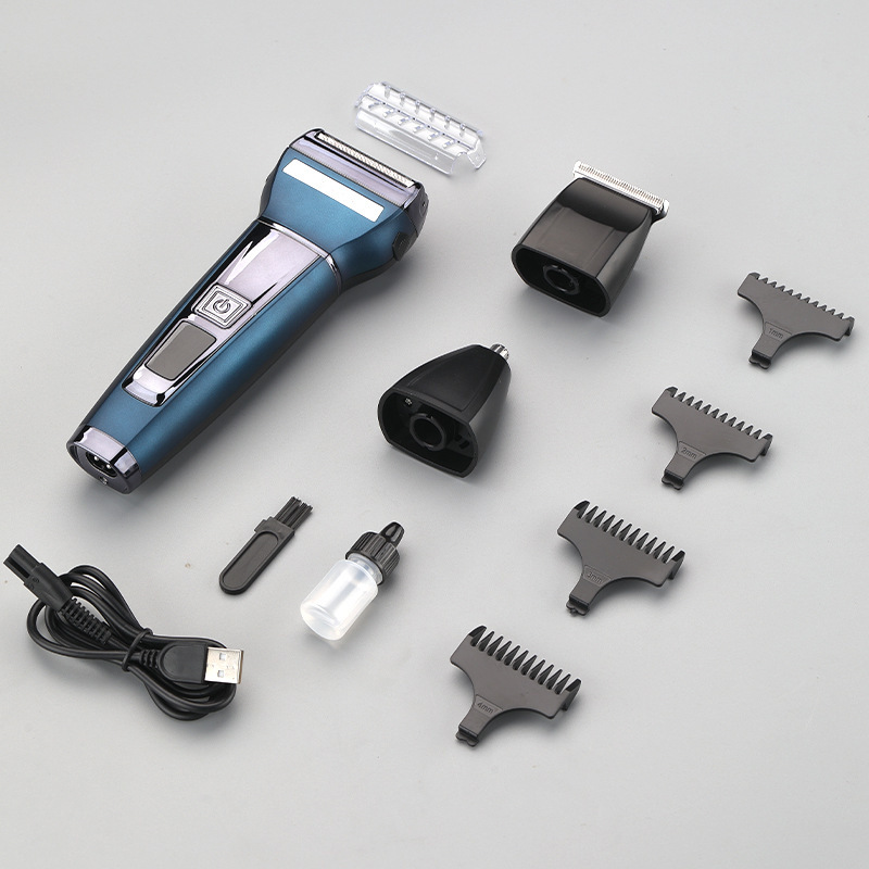 Electric Shaver For Men Digital Display Reciprocating 3 In 1 Shaving Clipper Nose Hair Trimmer Home Appliances Personal Care_voghion.com