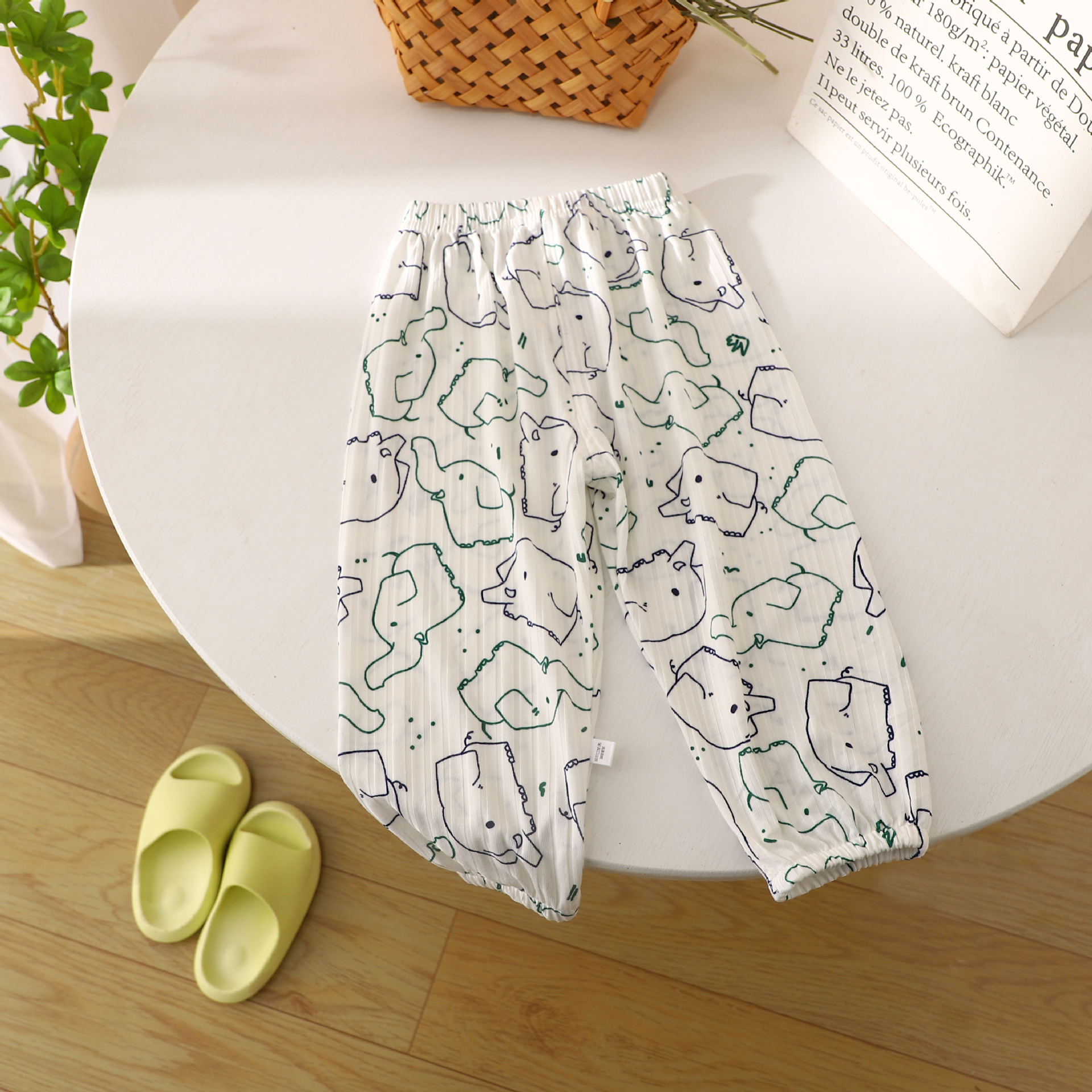2023 Summer Children's Pants Baby's Loose Pajama Pants Girl's Printed Elasticated Waist Home Clothes Ankle-length Pants