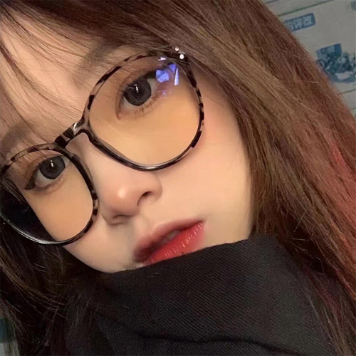 Women's New Large Leopard Print Glasses, Korean Style Streetwear Fashion Prescriptionless Sunglasses, Trendy Anti-radiation, Anti-blue Light, Natural Makeup Glasses