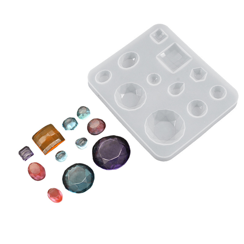 Nueva superficie del diamante gota de agua joya cuadrada colgante espárragos forma epoxi molde Silicona