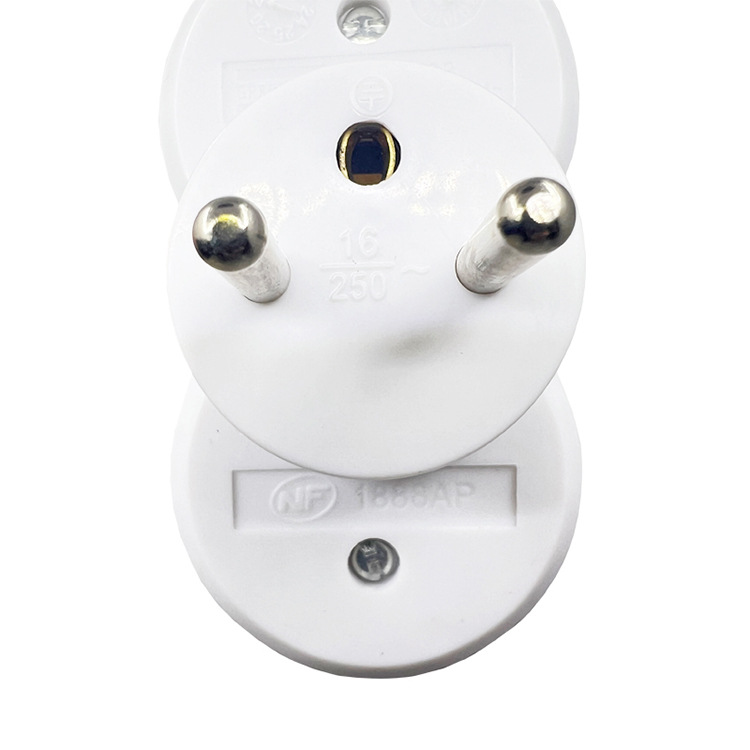 16A Multi-Socket EU Standard Wall Extension French One-to-Two Power Adapter_voghion.com