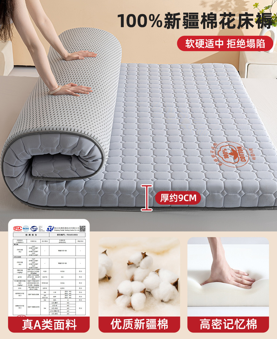 新疆綿マットレスカバークッション家庭用寝室畳寮学生レンタルスポンジマットレスマット