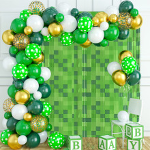 跨境我的世界马赛克像素雨丝帘游戏主题生日装饰场景布置派对用品