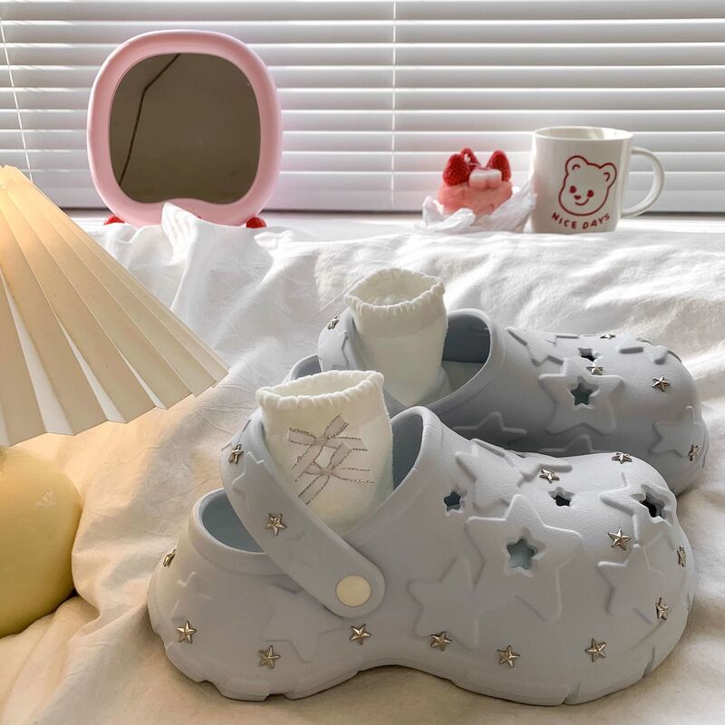 Gypsophila Perforated Shoes for Summer, Comfortable Thick-Soled Anti-Odor Sandals for Women, 2026 New Casual Height-Increasing Sandals