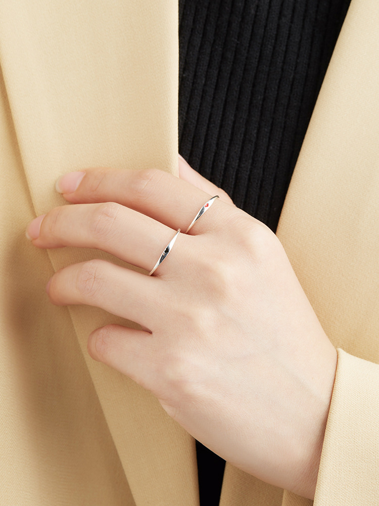 Fashion Heart Shape Sterling Silver Rings 1 Piece