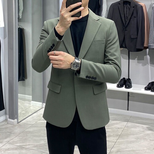 Men's Blazer Spring and Autumn Light Mature Style Korean Version Trendy Business Casual Loose Suit Top Fashion