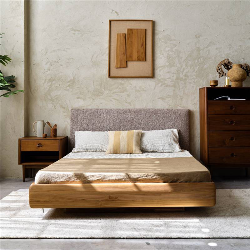 Imported teak furniture solid wood bed frame 1.5m Vintage-style double bed for home use 1.8m Imported teak furniture solid wood bed frame 1.5m Vintage-style double bed for home use 1.8m