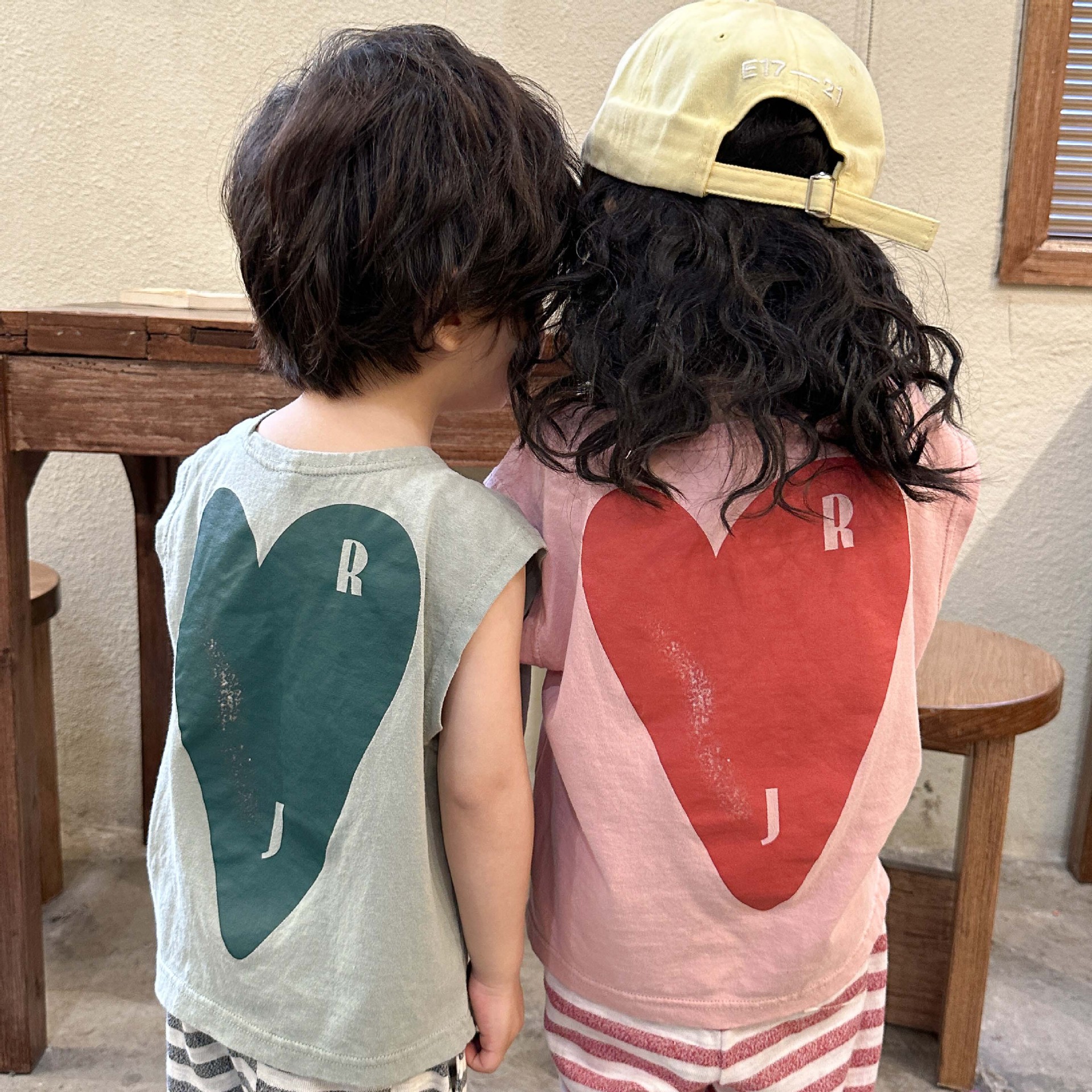 Children's vest girls outer wear foreign style pure cotton summer thin section children boys summer sleeveless T-shirt baby love